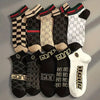 10 Pairs Of Men's French Style Vintage Pattern Crew Socks