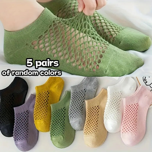 5 Pairs Women's Breathable Ankle Socks