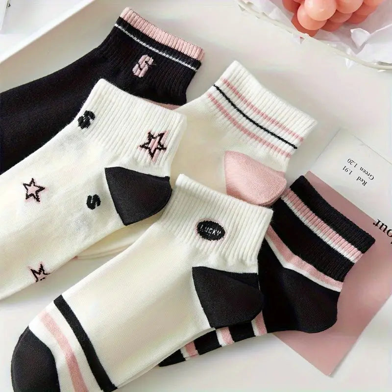 5-Pack Women's Breathable Athletic Short Socks