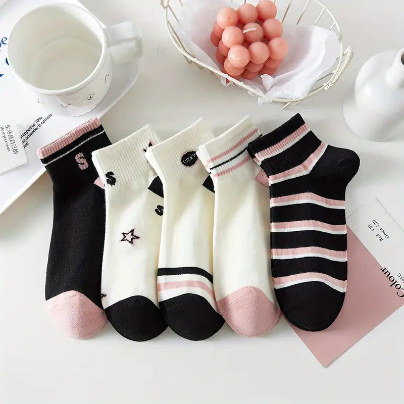 5-Pack Women's Breathable Athletic Short Socks