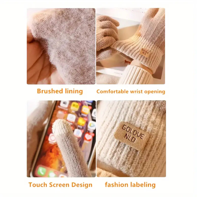 Full Finger Stretch Knit Gloves