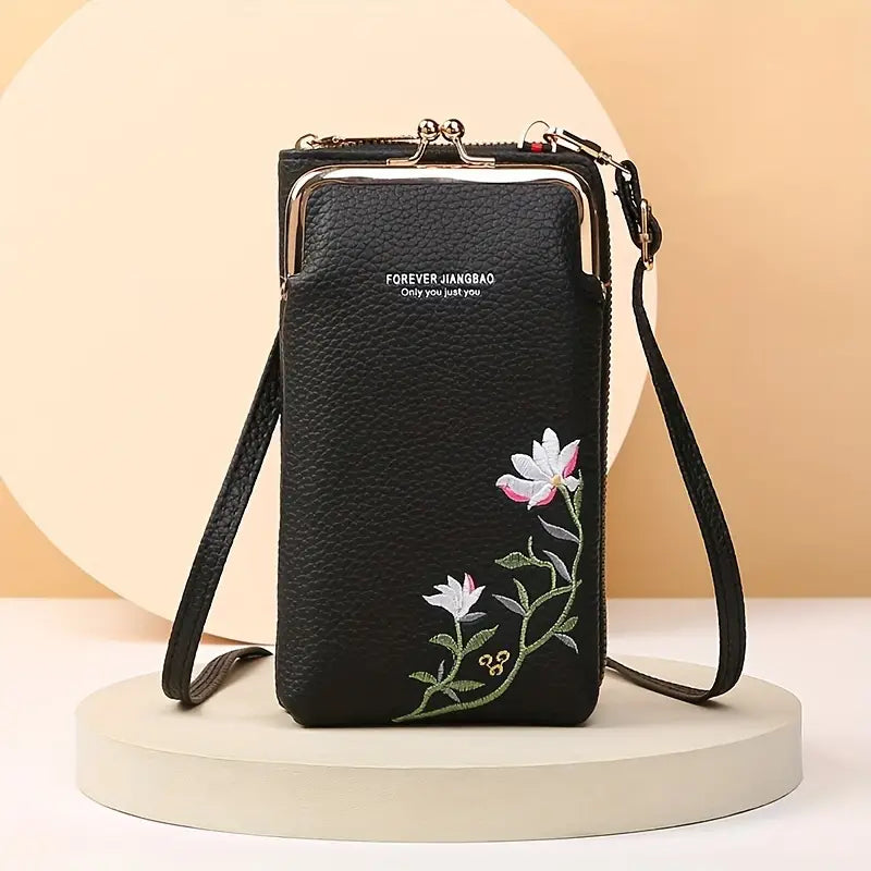 Floral Embroidered Crossbody Bag