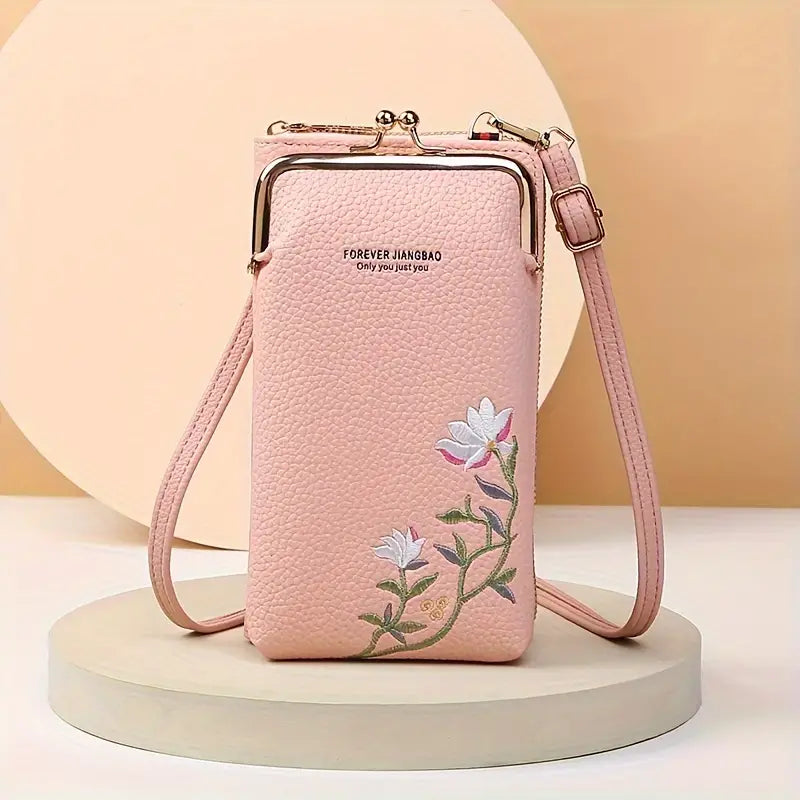 Floral Embroidered Crossbody Bag