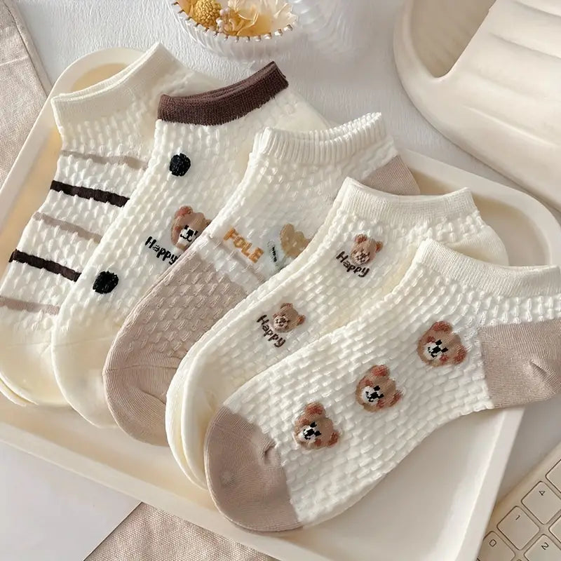 5 Pairs Cartoon Bear Socks