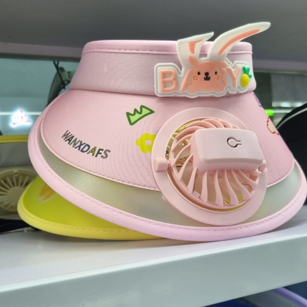 Kids Sun Visor Hat with Fan
