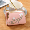 Trendy Flower Embroidered Card Holder