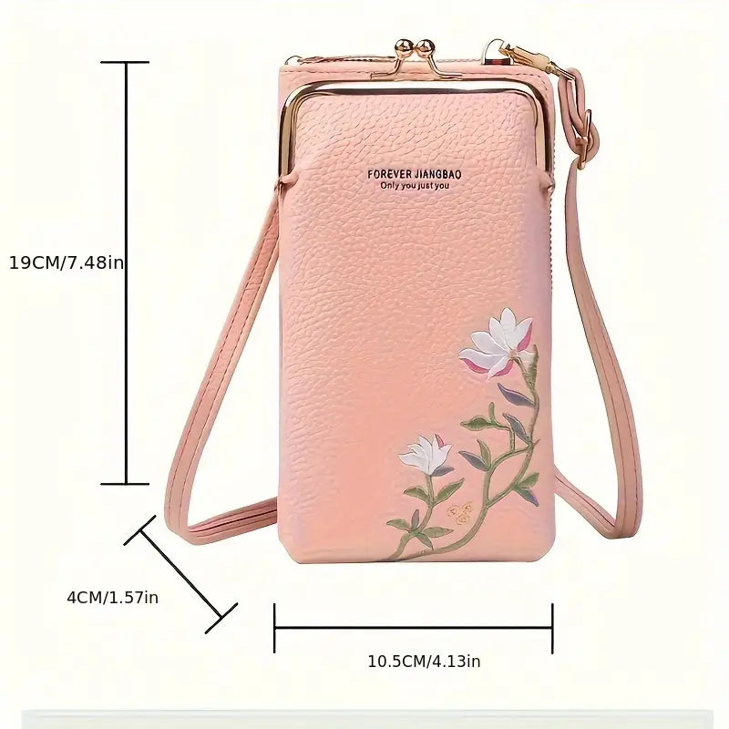 Floral Embroidered Crossbody Bag