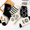 5 Pairs Smiling Face Print Socks