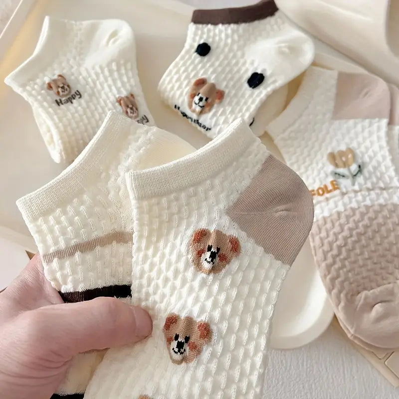 5 Pairs Cartoon Bear Socks