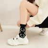 5 Pairs Smiling Face Print Socks