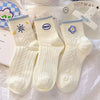 5 Pairs Cute Sun Print Socks