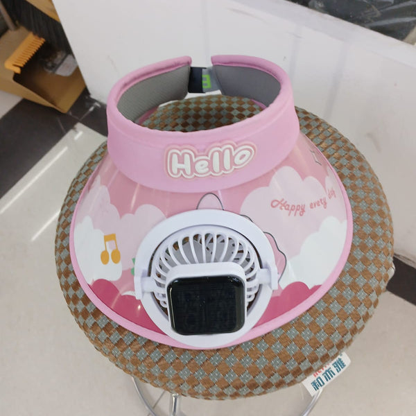Kids Sun Visor Hat with Fan