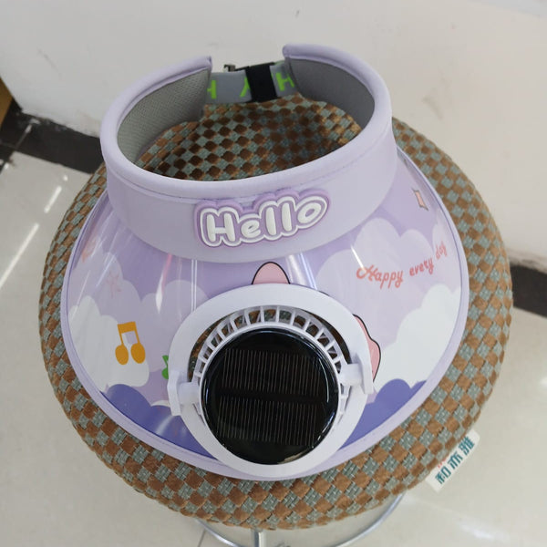 Kids Sun Visor Hat with Fan