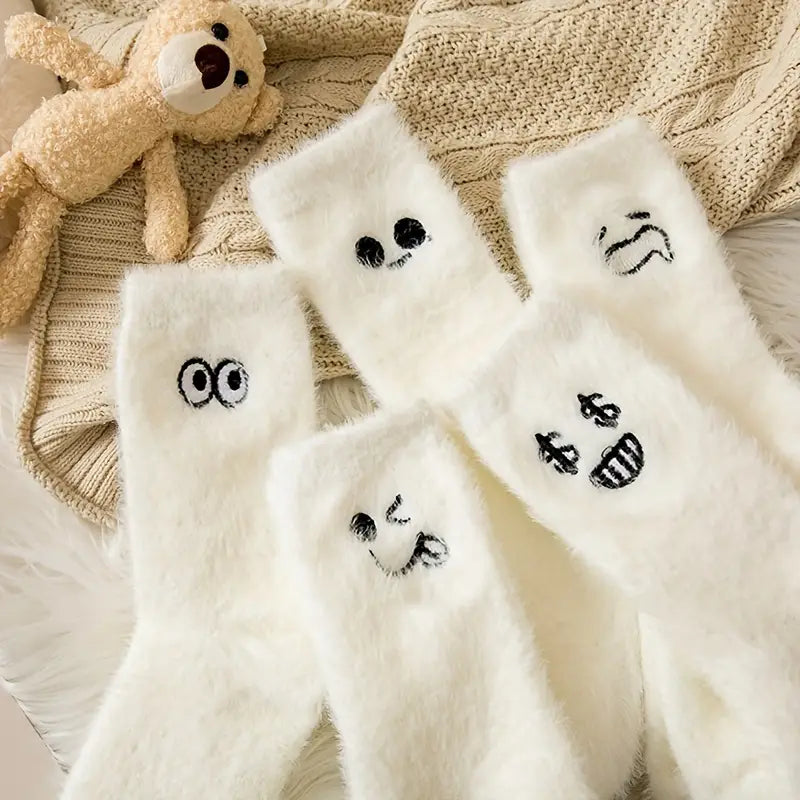 5 Pairs Expression Pattern Socks