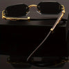 Luxury Style Frameless Glasses With Leopard Temple Design