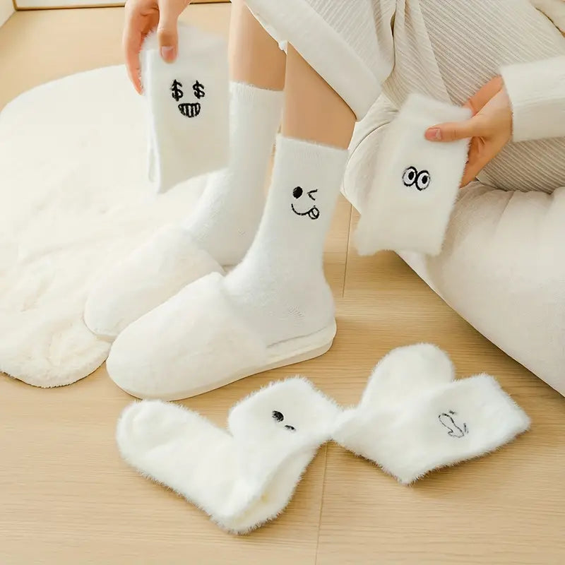 5 Pairs Expression Pattern Socks