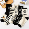 5 Pairs Smiling Face Print Socks