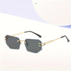 Retro Cool Rimless Cute Polygonal Lens Sunglasses