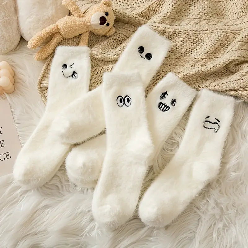 5 Pairs Expression Pattern Socks