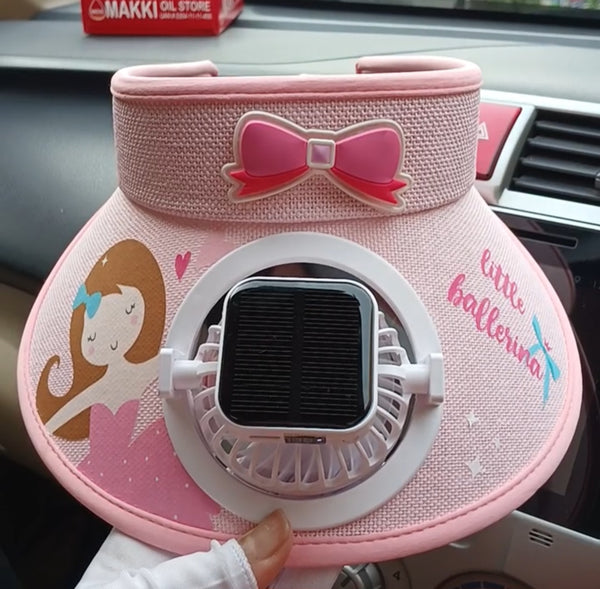 Kids Sun Visor Hat with Fan